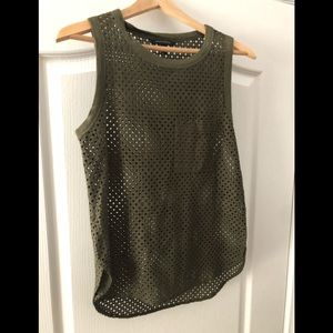 Olive green mesh Banana Republic top